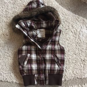 Fur lined hooded vest